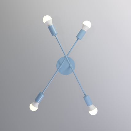 Piestiprināma griestu lampa CAMBRIDGE 4xE27/15W/230V zila