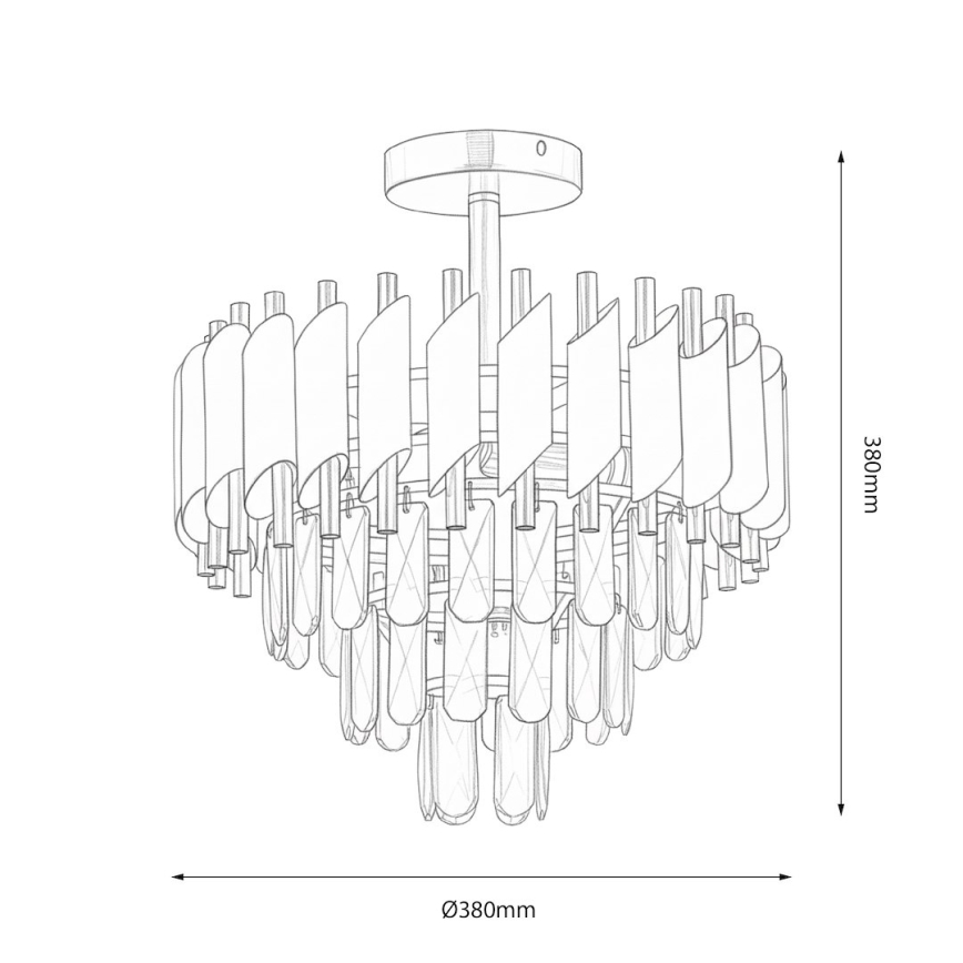 Piestiprināma griestu lampa CRISTAL 5xE14/10W/230V melna/zelta