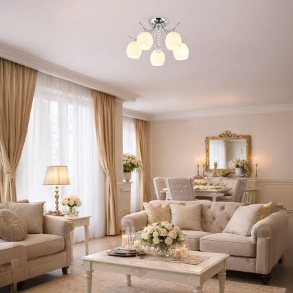 Piestiprināma griestu lampa ELLA 5xE27/15W/230V pulēts hroms
