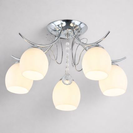 Piestiprināma griestu lampa ELLA 5xE27/15W/230V pulēts hroms