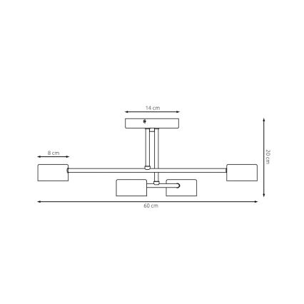 Piestiprināma griestu lampa HALO 4xGX53/10W/230V bēša