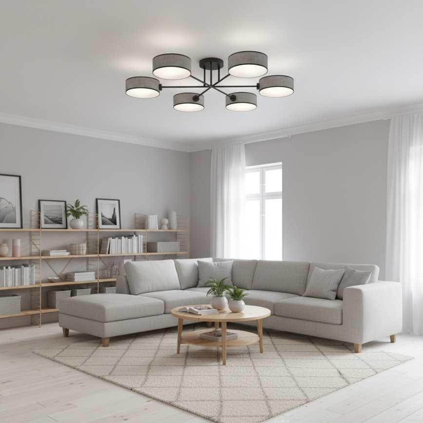 Piestiprināma griestu lampa MAGA 6xE14/10W/230V pelēka