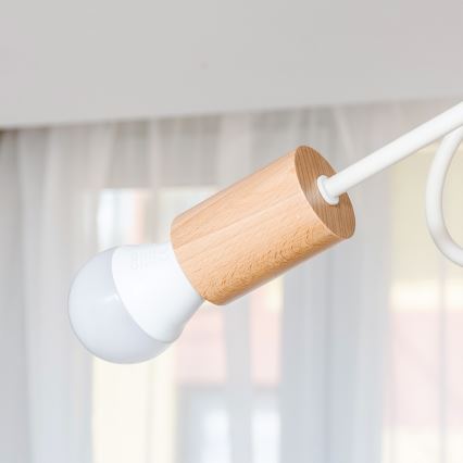 Piestiprināma griestu lampa OXFORD 3xE27/15W/230V priede/krēmkrāsa