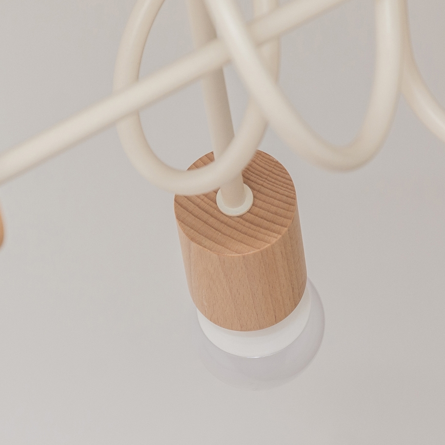 Piestiprināma griestu lampa OXFORD 3xE27/15W/230V priede/krēmkrāsa