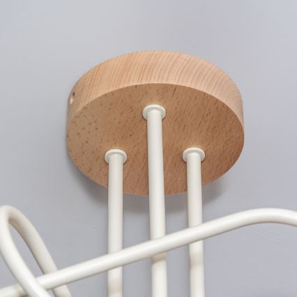 Piestiprināma griestu lampa OXFORD 3xE27/15W/230V priede/krēmkrāsa