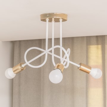 Piestiprināma griestu lampa OXFORD 3xE27/15W/230V zelta/balta