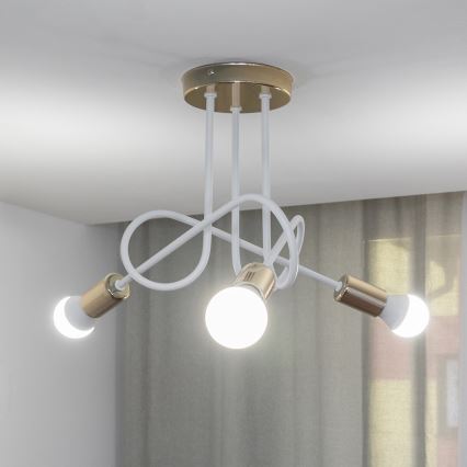 Piestiprināma griestu lampa OXFORD 3xE27/15W/230V zelta/balta