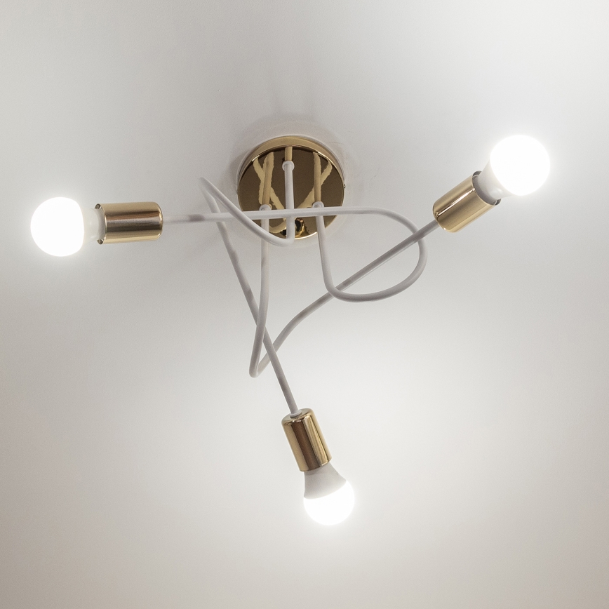 Piestiprināma griestu lampa OXFORD 3xE27/15W/230V zelta/balta