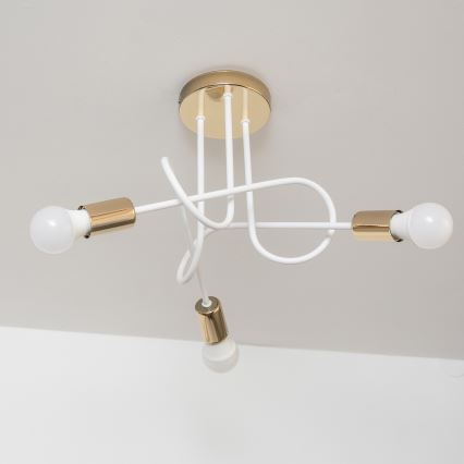 Piestiprināma griestu lampa OXFORD 3xE27/15W/230V zelta/balta