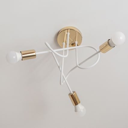 Piestiprināma griestu lampa OXFORD 3xE27/15W/230V zelta/balta