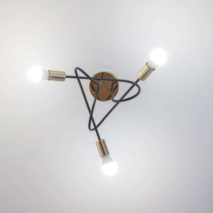 Piestiprināma griestu lampa OXFORD 3xE27/15W/230V zeltaina/melna