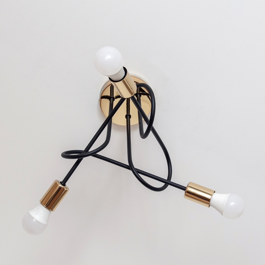 Piestiprināma griestu lampa OXFORD 3xE27/15W/230V zeltaina/melna