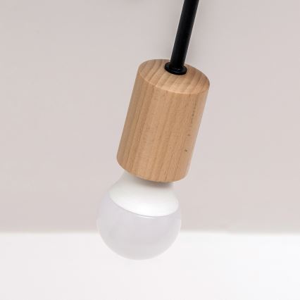 Piestiprināma griestu lampa OXFORD 5xE27/15W/230V priede/melna