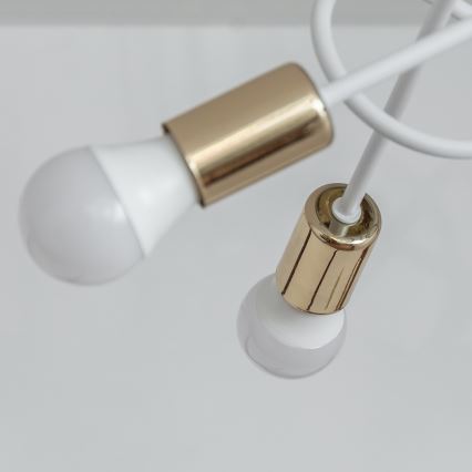 Piestiprināma griestu lampa OXFORD 5xE27/15W/230V zelta/balta