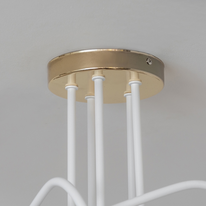 Piestiprināma griestu lampa OXFORD 5xE27/15W/230V zelta/balta