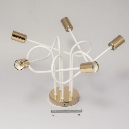 Piestiprināma griestu lampa OXFORD 5xE27/15W/230V zelta/balta