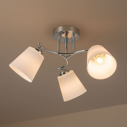Piestiprināma griestu lampa PAFOS 3xE27/15W/230V glancēts hroms
