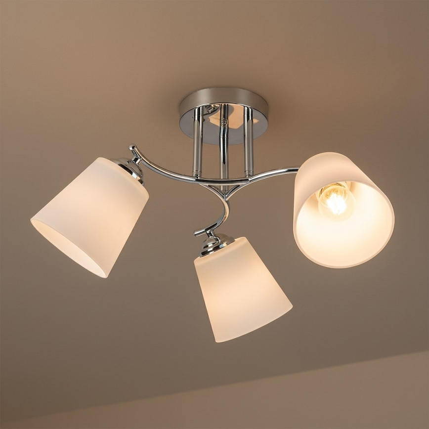 Piestiprināma griestu lampa PAFOS 3xE27/15W/230V glancēts hroms
