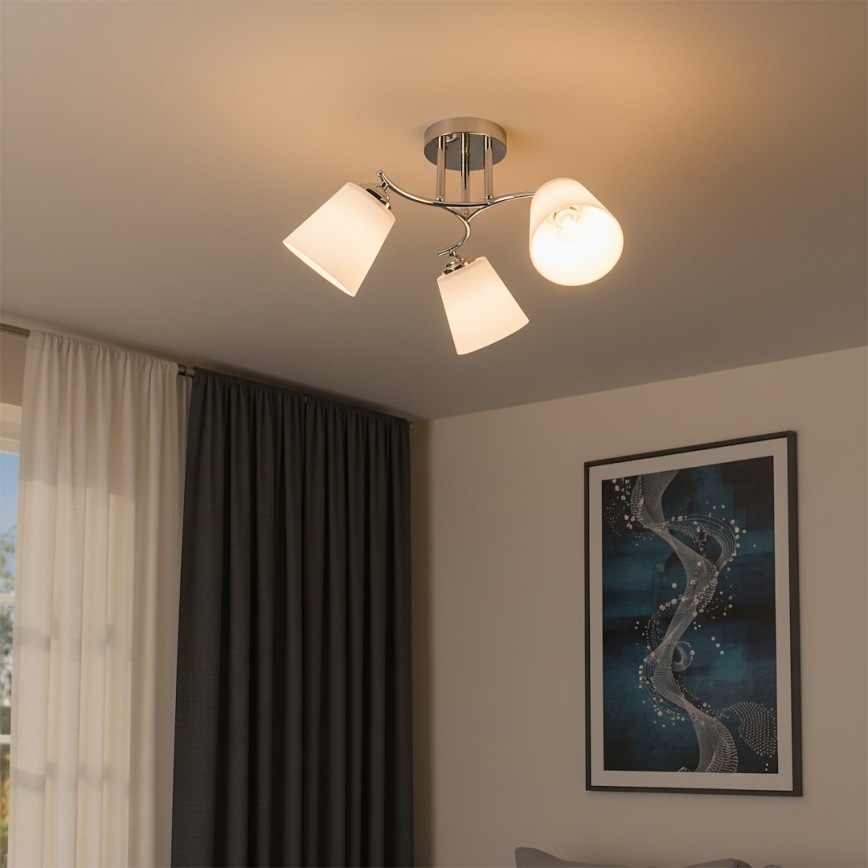 Piestiprināma griestu lampa PAFOS 3xE27/15W/230V glancēts hroms