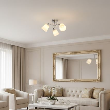 Piestiprināma griestu lampa PAFOS 3xE27/15W/230V glancēts hroms