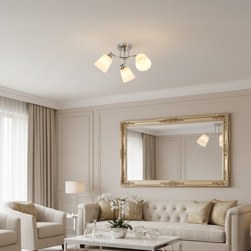 Piestiprināma griestu lampa PAFOS 3xE27/15W/230V glancēts hroms