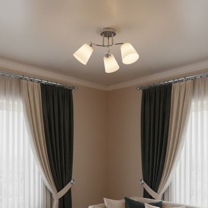 Piestiprināma griestu lampa PAFOS 3xE27/15W/230V glancēts hroms