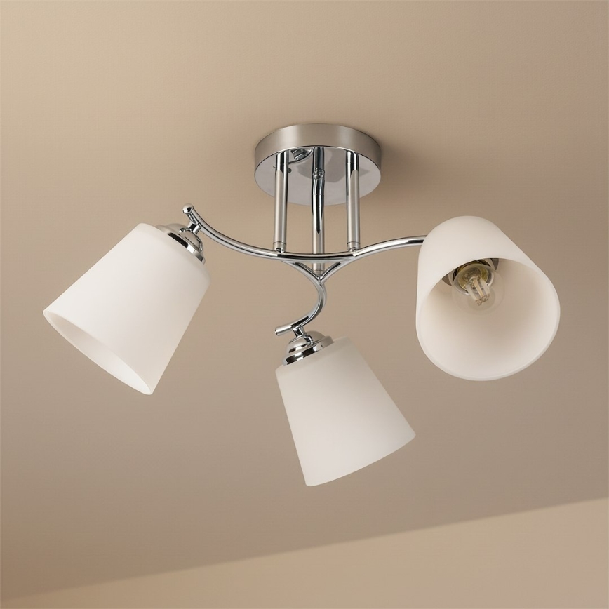 Piestiprināma griestu lampa PAFOS 3xE27/15W/230V glancēts hroms