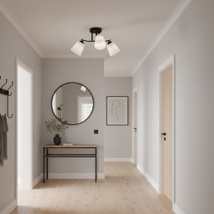 Piestiprināma griestu lampa PAFOS 3xE27/15W/230V melna