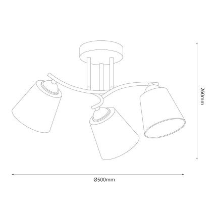 Piestiprināma griestu lampa PAFOS 3xE27/15W/230V melna