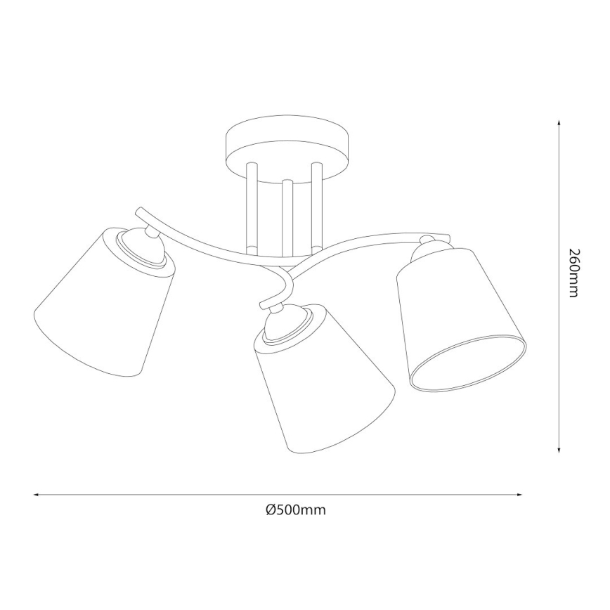Piestiprināma griestu lampa PAFOS 3xE27/15W/230V melna