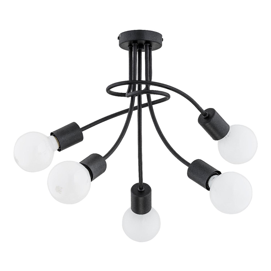 Piestiprināma griestu lampa PLENA 5xE27/15W/230V melna