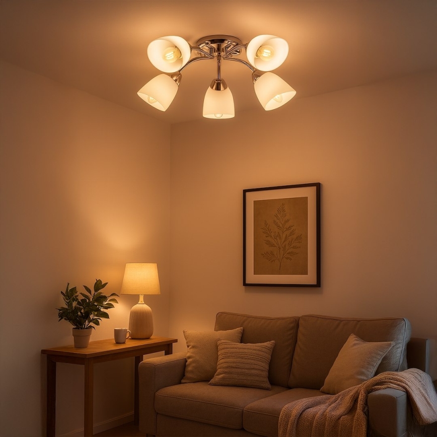 Piestiprināma griestu lampa PORTOS 5xE14/10W/230V spīdīgs hroms