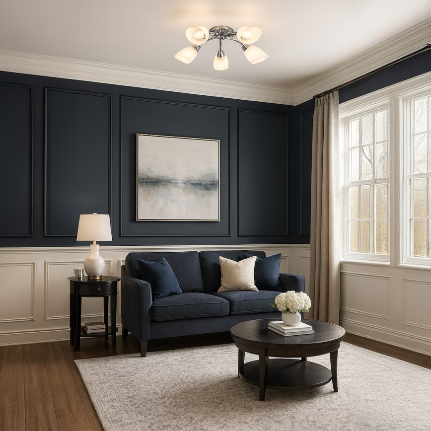 Piestiprināma griestu lampa PORTOS 5xE14/10W/230V spīdīgs hroms