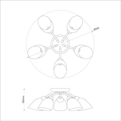 Piestiprināma griestu lampa PORTOS 5xE14/10W/230V spīdīgs hroms