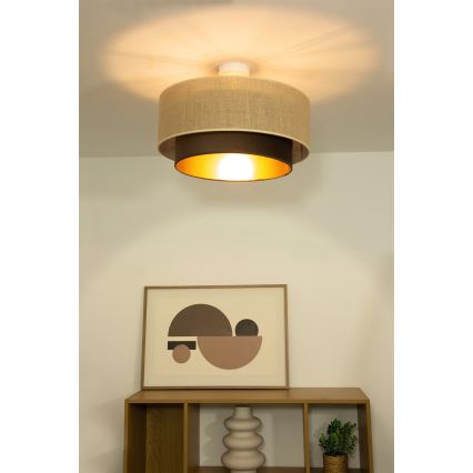 Piestiprināma griestu lampa SARTA 1xE27/60W/230V Ø 45 cm brūna/džuta