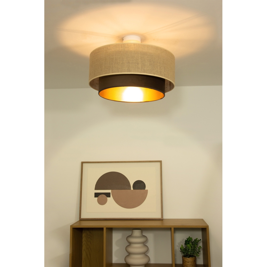 Piestiprināma griestu lampa SARTA 1xE27/60W/230V Ø 45 cm brūna/džuta