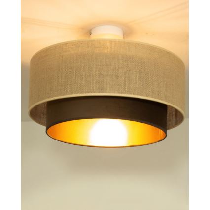 Piestiprināma griestu lampa SARTA 1xE27/60W/230V Ø 45 cm brūna/džuta