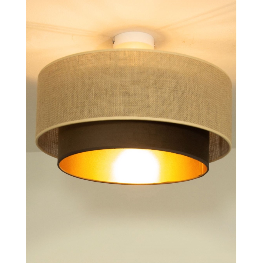 Piestiprināma griestu lampa SARTA 1xE27/60W/230V Ø 45 cm brūna/džuta