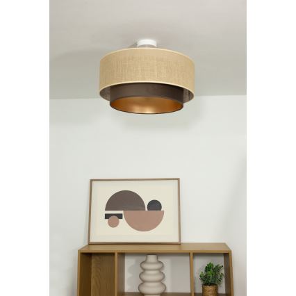 Piestiprināma griestu lampa SARTA 1xE27/60W/230V Ø 45 cm brūna/džuta