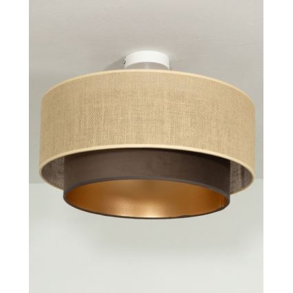 Piestiprināma griestu lampa SARTA 1xE27/60W/230V Ø 45 cm brūna/džuta