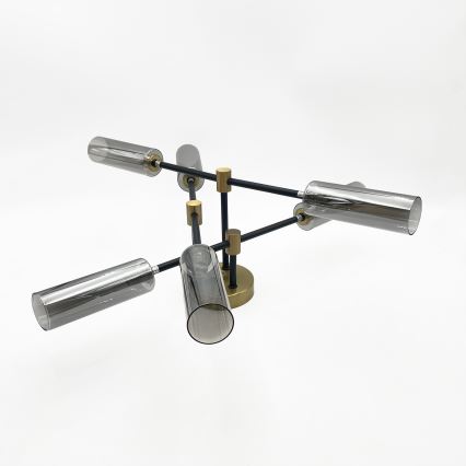 Piestiprināma griestu lampa TESSA 6xG9/5W/230V misiņš/dūmakaina melna