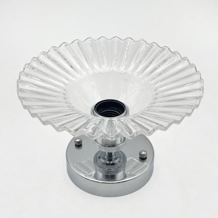 Piestiprināma griestu lampa TRISH 1xE27/15W/230V spīdīgs hroms/caurspīdīgs