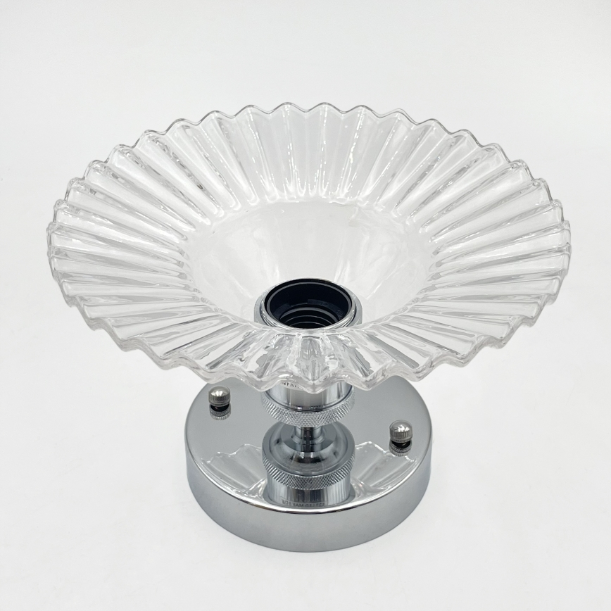 Piestiprināma griestu lampa TRISH 1xE27/15W/230V spīdīgs hroms/caurspīdīgs