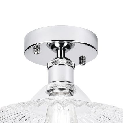 Piestiprināma griestu lampa TRISH 1xE27/15W/230V spīdīgs hroms/caurspīdīgs