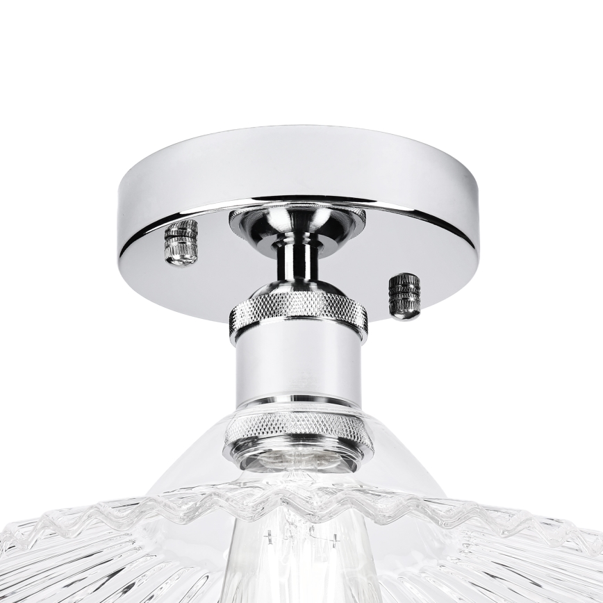 Piestiprināma griestu lampa TRISH 1xE27/15W/230V spīdīgs hroms/caurspīdīgs