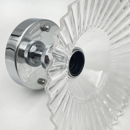 Piestiprināma griestu lampa TRISH 1xE27/15W/230V spīdīgs hroms/caurspīdīgs