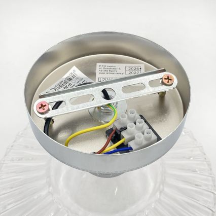 Piestiprināma griestu lampa TRISH 1xE27/15W/230V spīdīgs hroms/caurspīdīgs