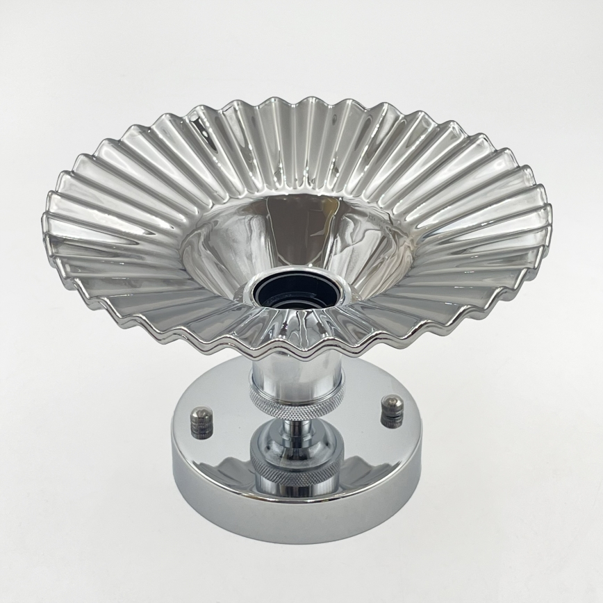 Piestiprināma griestu lampa TRISH 1xE27/15W/230V, spīdīgs hroms/dūmakaini melna