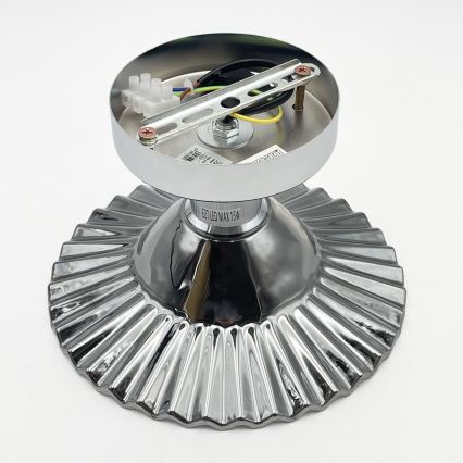 Piestiprināma griestu lampa TRISH 1xE27/15W/230V, spīdīgs hroms/dūmakaini melna