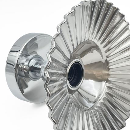 Piestiprināma griestu lampa TRISH 1xE27/15W/230V, spīdīgs hroms/dūmakaini melna